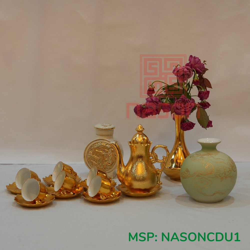 Lục Bình Thạch Anh Dát vàng  kim24k