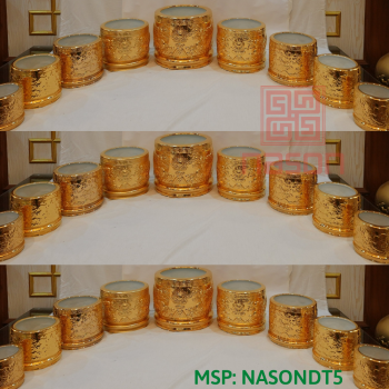 Bát Hương Thạch Anh Dát Vàng 24K - Có nhiều cỡ khác nhau 11cm - 45cm