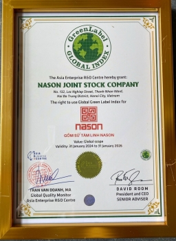 Công ty cổ phần gốm sứ Nason vinh dự đạt được chứng nhận “chỉ số nhãn xanh toàn cầu 2024”