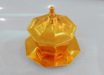 Bát soup lục lăng phủ vàng 24 karat (bộ gồm có ba sản phẩm)