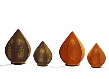 Bộ đèn năng lượng đa sắc màu vẽ vàng Heraeus