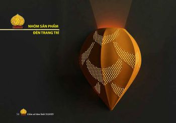 Đèn năng lượng treo trường vẽ và phủ vàng 24k