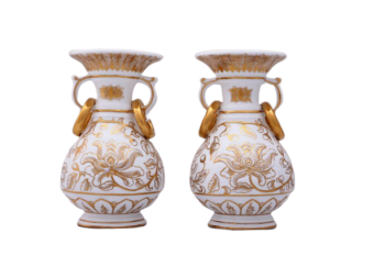 Bình Hoa Thạch Anh Dát Vàng 24K (dáng cổ)