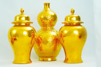 2 Chóe và Hồ lô phủ vàng 24 karat