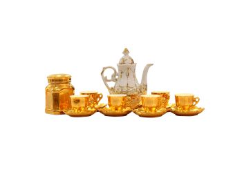 Bộ trà vua vẽ và phủ kín vàng kim 24k