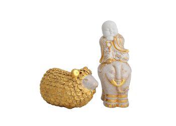 Tượng pháp Tiểu Đồng cưỡi voi vẽ và phủ kín vàng 24k