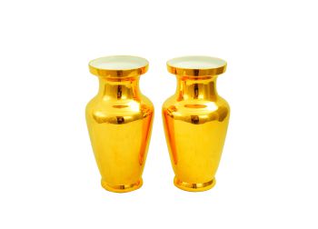 Đôi bình phủ vàng kim 24K hai lớp