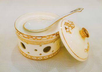 Nồi và bát súp bộ có 3 sản phẩm dát vàng 24k