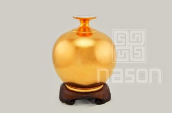 Bình Hút Lộc Tròn: Được vẽ và phủ kín vàng kim 24k của Đức Heraeus